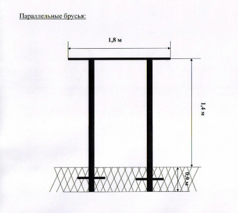 Уличный турник и брусья чертеж